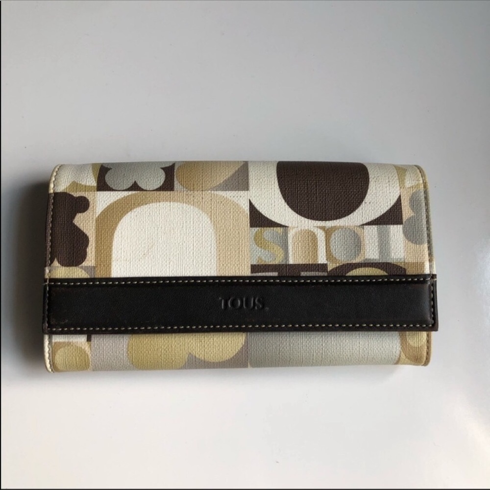 Tous Brown Multi-Colored Large Wallet